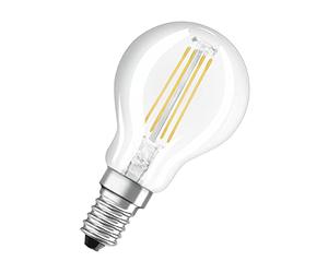 Osram Lampe LED Base Classic P40 Miniball 4W 827, blanc chaud 2700K, E14, transparente, 470 lm, résistante aux chocs, sans mercure