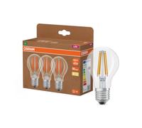 Osram Lampe LED Classic A100 Filament 7,2 W 827, blanc chaud 2700 K, E27, | LED Classic A 100 Filament Energy efficiency class A, LED Lamps, Clair, 60 mm dia, 50000 h, pack de 3