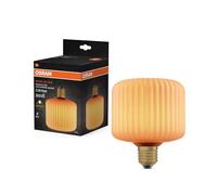OSRAM Lampe LED DECOR FLAT en verre coloré, carrée Ø120mm, orange, E27, 3,5W, 300lm, 2700K, blanc chaud, IP20, effet de couleur