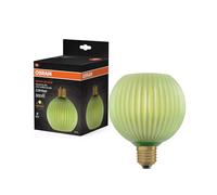 OSRAM Lampe LED DECOR FLAT en verre coloré, globe Ø125mm, vert, E27, 3,5W, 300lm, 2700K, blanc chaud, IP20, effet de couleur