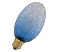 OSRAM Lampe LED DECOR FLAT en verre craquelé, longue Ø90 mm, bleue, E27, 3,5 W,