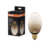OSRAM Lampe LED DECOR FLAT en verre craquelé, longue Ø90 mm, marron, E27, 3,5 W, 300 lm, 2 700 K, blanc chaud, IP20, look vintage
