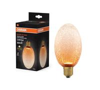 Osram Lampe LED DECOR FLAT en verre craquelé, longue Ø90 mm, orange, E27,