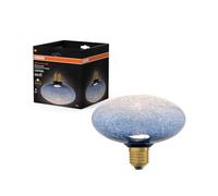 OSRAM Lampe LED DECOR FLAT en verre craquelé, plate Ø150 mm, bleue, E27, 3,5 W, 300 lm, 2 700 K, blanc chaud, IP20, look vintage