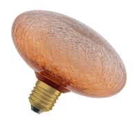 OSRAM Lampe LED DECOR FLAT en verre craquelé, plate Ø150 mm, orange, E27, 3,5 W