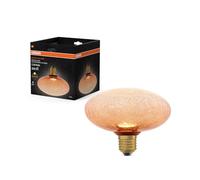 Osram Lampe LED DECOR FLAT en verre craquelé, plate Ø150 mm, orange, E27, 3,5 W, 300 lm, 2 700 K, blanc chaud, IP20, look vintage