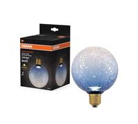 OSRAM Lampe LED DECOR FLAT en verre craquelé, ronde Ø125 mm, bleue, E27, 3,5 W, 300 lm, 2700 K, blanc chaud, IP20, look vintage