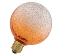OSRAM Lampe LED DECOR FLAT en verre craquelé, ronde Ø125 mm, orange, E27, 3,5 W