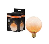 Osram Lampe LED DECOR FLAT en verre craquelé, ronde Ø125 mm, orange, E27, | DECOR LED FLAT LAMP 3.5W 827 E27 Non-Dim, LED Lamps, orange, 125 mm dia, 25000 h, pack de 1