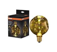 OSRAM Lampe LED en verre Decor Flat Electro Retro, petite Ø 125 mm, dorée, E27, 3,5 W, 300 lm, 2 700 K, blanc chaud, electroball
