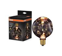 Osram Lampe LED en verre Decor Flat Electro Retro Small Ø 125 mm, noire, E27, 3,5 W, 300 lm, 2 700 K, blanc chaud, Electroball