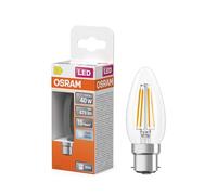 OSRAM Lampe LED Filament Star B40 mini bougie 3,4 W 840, 4 000 K blanc froid, B22d, transparente, 470 lm, durée de vie 15 000 h