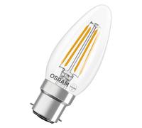 Osram Lampe LED Filament Star B40 mini bougie 3,4 W 840, 4 000 K blanc froid, B22d, transparente, 470 lm, durée de vie 15 000 h