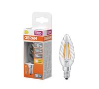 OSRAM Lampe LED forme bougie étoile BW40 filament, 2700 K blanc chaud, 3,4 W, E14, transparente, 470 lm, 15 000 h, pour lustres, forme bougie torsadée