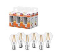 OSRAM Lampe LED forme étoile A60 filament, 2700 K blanc chaud, 5,9 W, B22d, transparente, 806 lm, 15 000 h, pour plafonniers, éclairage général,6-Pack
