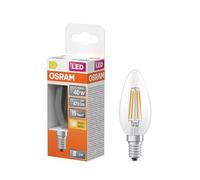 OSRAM Lampe LED forme étoile bougie B40 filament, 2700 K blanc chaud, 3,4 W, E14, transparente, 470 lm, 15 000 h, pour lustres, luminaires décoratifs