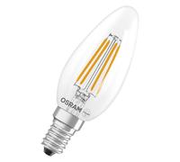 Osram Lampe LED forme étoile bougie B40 filament, 2700 K blanc chaud, 3,4 W, E14, transparente, 470 lm, 15 000 h, pour lustres, luminaires décoratifs