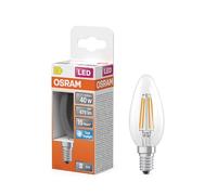 Osram Lampe LED forme étoile bougie B40 filament, 6500 K blanc froid lumière du jour, 3,4 W, E14, claire, 470 lm, 15 000 h, pour lustres, lieux de travail