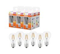 Osram Lampe LED forme étoile filament A40, 2700 K blanc chaud, 3,4 W, E27, transparente, 470 lm, 15 000 h, pour plafonniers et lampadaires, salon,6-Pack