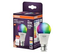 OSRAM Lampe LED SMART A60 forme d'ampoule B22D, 9 W ZigBee 3.0, RGBW 16 millions de couleurs, dimmable, contrôle par application, Alexa