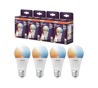 Osram Lampe LED SMART A60, forme d'ampoule E27, 9 W, ZigBee 3.0, blanc réglable 2 700-6 500 K, intensité variable, Alexa, Google Assistant,4-Pack