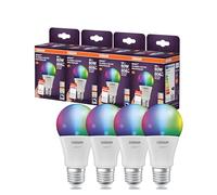 Osram Lampe LED SMART A60 forme d'ampoule E27, 9 W ZigBee 3.0, RGBW 16 millions de couleurs, dimmable, contrôle par application, Alexa,4-Pack