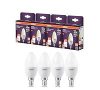 OSRAM Lampe LED SMART B40 forme bougie E14, 4,9 W ZigBee 3.0, intensité | SMART+ ZIGBEE Dimmable Classic, LED Lamps, Blanc, 39 mm dia, 20000 h, Pack de 4