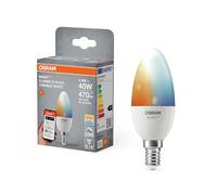 OSRAM Lampe LED SMART+ B40, forme bougie E14, Tunable White, contrôlable via application et voix, gradable, compatible Matter, blanc chaud à blanc froid