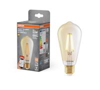OSRAM Lampe LED SMART+, E53, 6 W, 2 400 K, E27, Edison, Filament, Or, intensité variable, contrôlable via application ou assistant vocal, compatible Matter