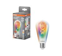 OSRAM Lampe LED SMART+ Edison 40 Filament E27, RGBW, compatible Matter, connexion WiFi, application et commande vocale, 4,8 W, multicolore, dimmable