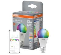 Osram Lampe LED SMART+ Matter A60 forme d'ampoule 9W E27 RGBW, dimmable, contrôlable via application et voix, compatible avec Alexa, Google, Apple, WiFi