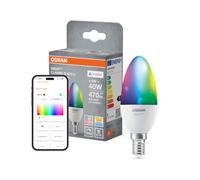 Osram Lampe LED SMART+ Matter B40 forme bougie 4,9 W E14 RGBW, intensité | SMART+ MATTER Multicolor Classic, LED Lamps, Blanc, 39 mm dia, 20000 h, pack de 1