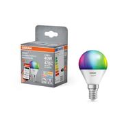 OSRAM Lampe LED SMART+ Matter P40 mini boule 4,9 W E14 RGBW, intensité variable, contrôlable via application et voix, compatible avec Alexa, Google, Apple, WiFi