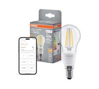 Osram Lampe LED SMART+, P40, 4 W, 2 700 K, E14, forme bougie, filament, | SMART+ MATTER Filament Dimmable Classic, LED Lamps, Clair, 45 mm dia, 15000 h, pack de 1