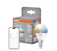 Osram Lampe LED SMART+ P40 mini-boule E14, Tunable White, commande application et voix, 20 000 h