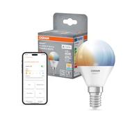 Osram Lampe LED SMART+ P40 mini-boule E14, Tunable White, commande application et voix, 20 000 h