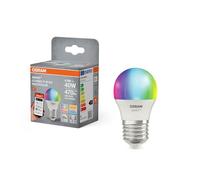 OSRAM Lampe LED SMART+ P40 RGBW E27, forme mini boule, compatible Wi-Fi, contrôlable avec application, compatible avec Matter, Alexa, Google Assistant