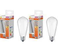 Osram Lampe LED Star Edison ST64 40 Filament, 2700 K blanc chaud, 3,4 W, E27, dépolie, 470 lm, 15 000 h, pour suspensions, look vintage, non éblouissante (Lot de 2)
