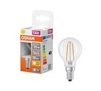 OSRAM Lampe LED Star Globe P25 Filament, 2700 K blanc chaud, 1,8 W, E14, transparente, 250 lm, pour lampes de table, lampes décoratives, éclairage d'accentuation, 15 000 h