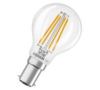 Osram Lampe LED Star Globe P40 Filament, 2700 K blanc chaud, 3,4 W, B15d, transparente, 470 lm, pour lampes de table et suspensions, salon, 15 000 h