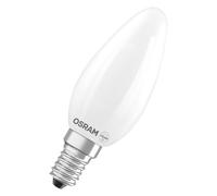 Osram Lampe LED Star mini bougie E14 mate 6500K blanc froid, décorative en forme de B, sans mercure, 15000 h, lumière instantanée à 100%, résistante aux chocs, lustre