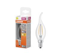 Osram Lampe LED Star Windstoß BA25 Filament, 2700 K blanc chaud, 1,8 W, E14, transparente, 250 lm, 15 000 h, pour lustres, luminaires décoratifs