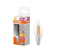 Osram Lampe LED Superstar B40 à filament en forme de bougie, intensité variable, 2700 K blanc chaud, 3,4 W, E14, transparente, 470 lm, 15 000 h, pour lustres et appliques murales,