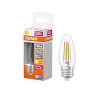 OSRAM Lampe LED Superstar B40 à filament en forme de bougie, intensité variable, blanc chaud 2 700 K, 3,4 W, E27, transparente, 470 lm, 15 000 h, pour lustres et appliques murales