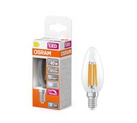OSRAM Lampe LED Superstar B40 à filament en forme de bougie, intensité variable, blanc neutre 4 000 K, 3,4 W, E14, transparente, 470 lm, 15 000 h, pour lustres, bureau