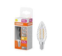 OSRAM Lampe LED Superstar Classic BW25 Filament 1,8 W 827, blanc chaud 2 700 K, E14, transparente, 250 lm, 15 000 h, intensité variable