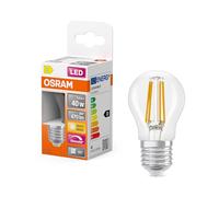 Osram Lampe LED Superstar P40 Globe Filament dimmable, blanc chaud 2700 K, 3,4 W, E27, transparente, 470 lm, 15 000 h, pour luminaires de table et suspendus, salon