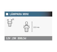 Osram PLASTIC MF BASE 2722MF 2W 12V B8.5D
