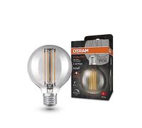 Osram Lampes LED Dimmable, édition vintage, 42 Watts Remplacement, E27, G80, 1800 Kelvin, lumière confortable chaude, verre transparent, pack unique
