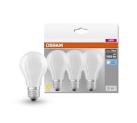 OSRAM Lamps LED BASE Classic A75, ampoules LED à filament dépoli en verre pour culot E27, forme ampoule, blanc froid (4000K), 1055 lumens, remplace les ampoules classiques 75W, boîte de 3
